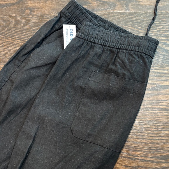 Old Navy women’s linen wide leg draw string pants. Front and back pockets - Picture 2 of 4
